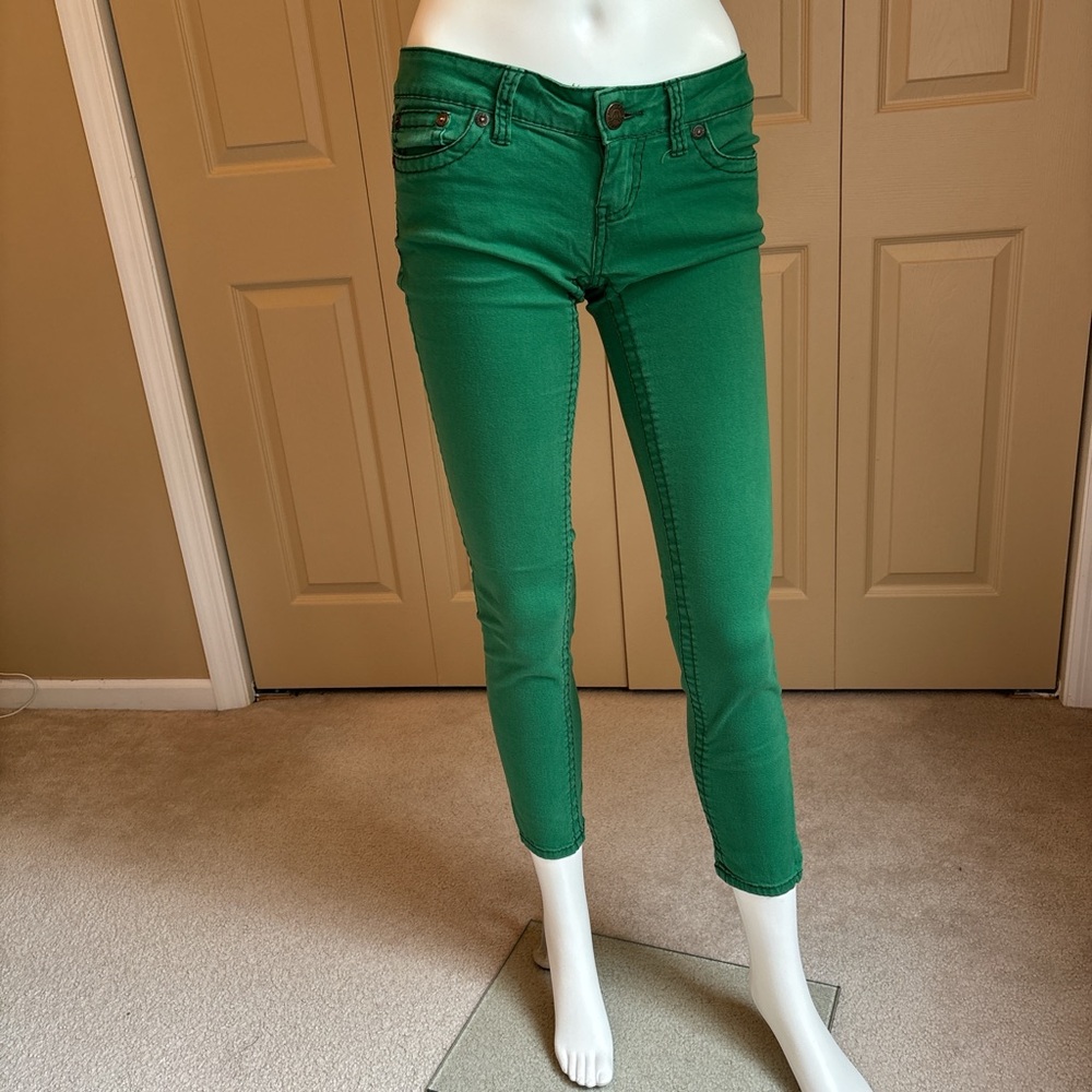 Kelly green REQUEST skinny jeans